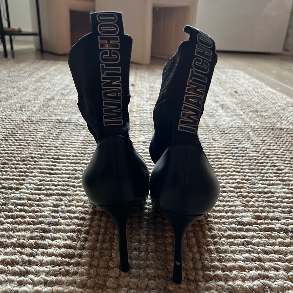 Jimmy Choo Logo Tag Sock Boot Heels